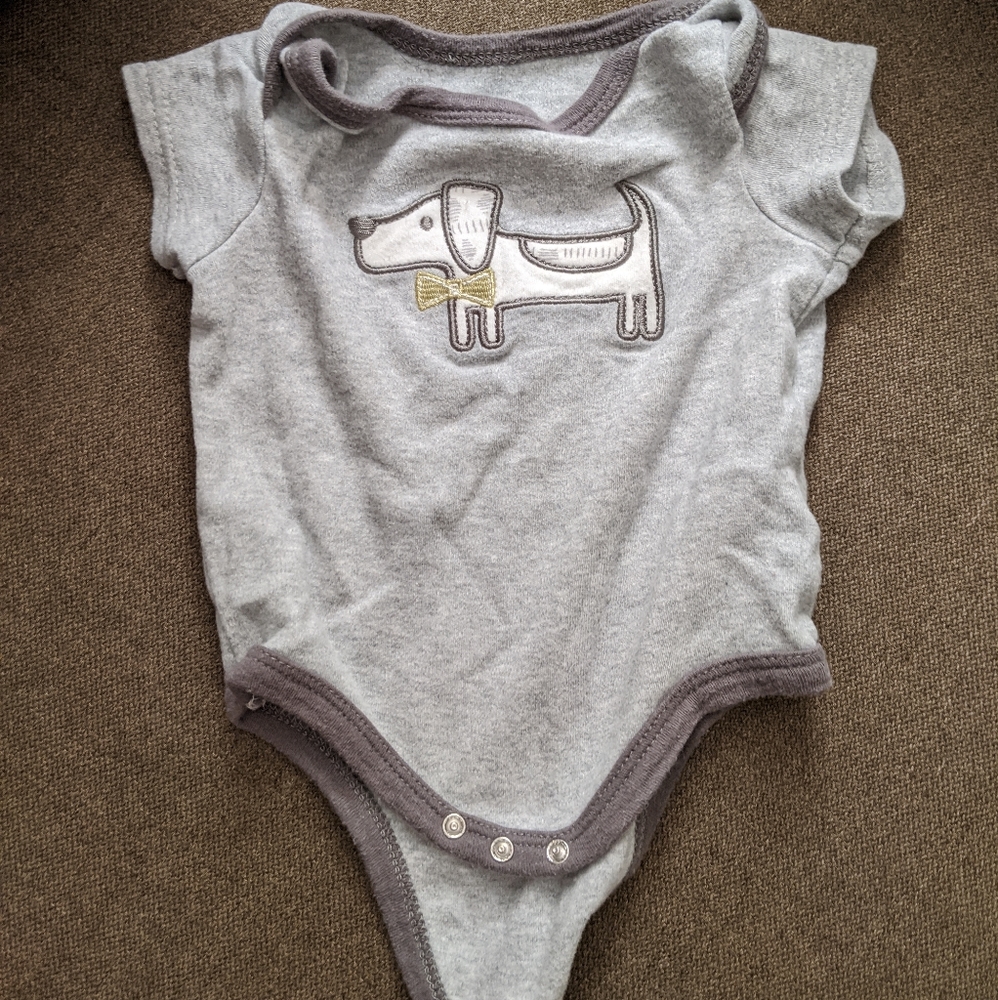 Dog print baby boy onesie